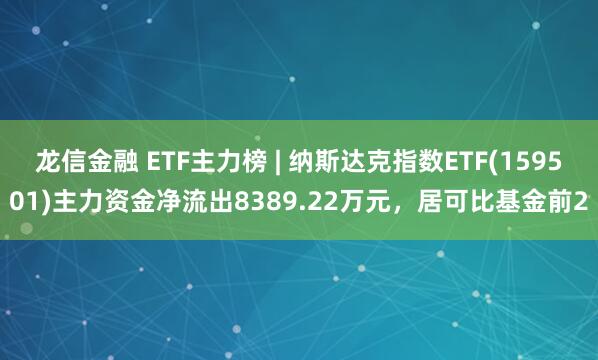 龙信金融 ETF主力榜 | 纳斯达克指数ETF(159501)主力资金净流出8389.22万元，居可比基金前2