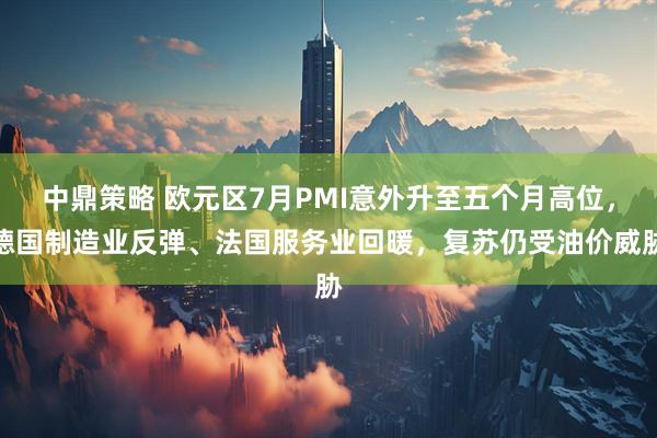 中鼎策略 欧元区7月PMI意外升至五个月高位，德国制造业反弹、法国服务业回暖，复苏仍受油价威胁